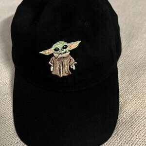Star Wars Baby Yoda Grogu Baseball Hat One Size Adjustable Strap Black Cotton